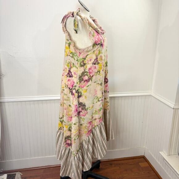 A Rare Bird L / XL Dress Floral Stripe Cottagecore Cowgirl Boho Country Western - Picture 2 of 12